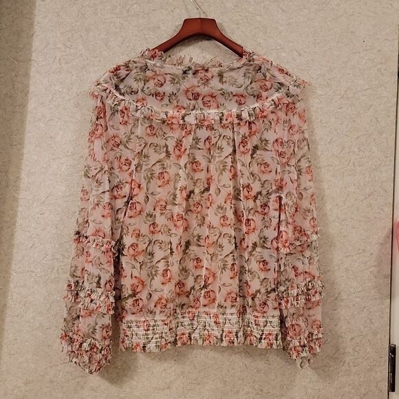 Inc womens rose floral blouse - Picture 2 of 4